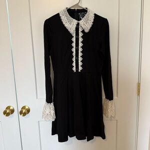 Killstar black dress with lace collar